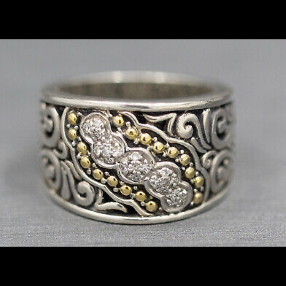 EFFY Diamond 18kYG & Sterling Silver Band Ring